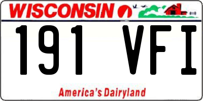 WI license plate 191VFI