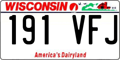WI license plate 191VFJ
