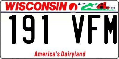WI license plate 191VFM