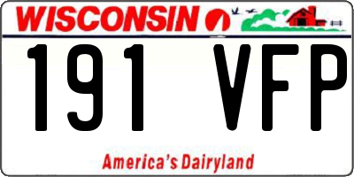 WI license plate 191VFP