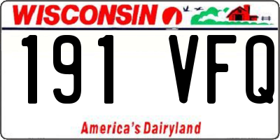 WI license plate 191VFQ