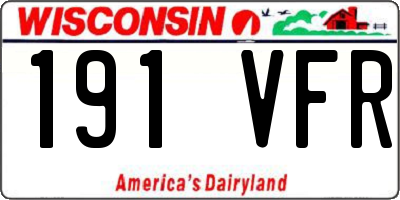 WI license plate 191VFR
