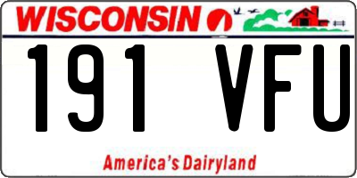 WI license plate 191VFU