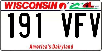 WI license plate 191VFV