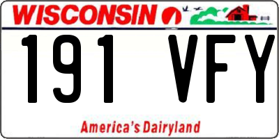 WI license plate 191VFY