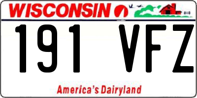 WI license plate 191VFZ
