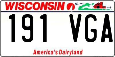 WI license plate 191VGA
