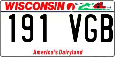 WI license plate 191VGB