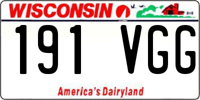 WI license plate 191VGG