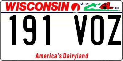 WI license plate 191VOZ