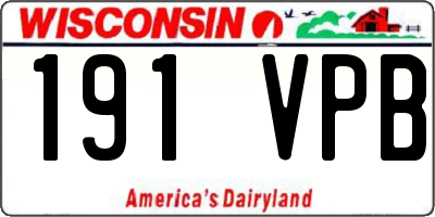 WI license plate 191VPB