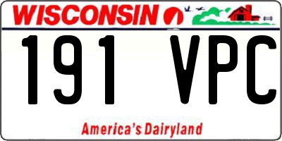 WI license plate 191VPC
