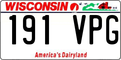 WI license plate 191VPG