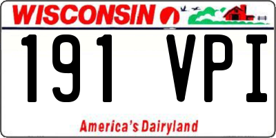 WI license plate 191VPI