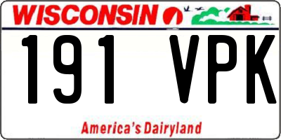 WI license plate 191VPK