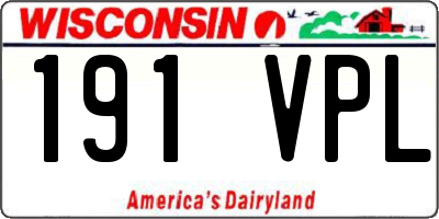 WI license plate 191VPL