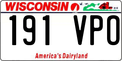 WI license plate 191VPO