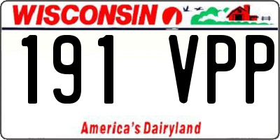WI license plate 191VPP