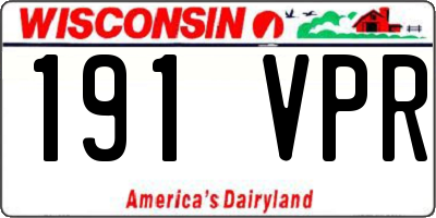 WI license plate 191VPR