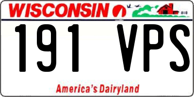 WI license plate 191VPS