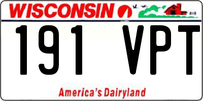 WI license plate 191VPT