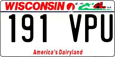 WI license plate 191VPU