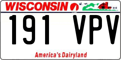WI license plate 191VPV