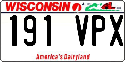 WI license plate 191VPX