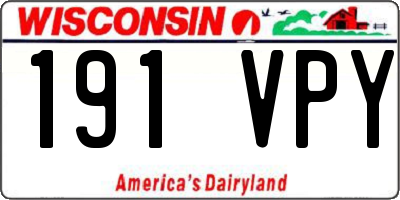 WI license plate 191VPY