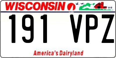 WI license plate 191VPZ