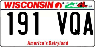 WI license plate 191VQA