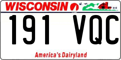 WI license plate 191VQC