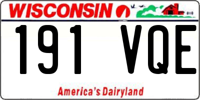 WI license plate 191VQE