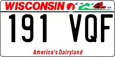 WI license plate 191VQF