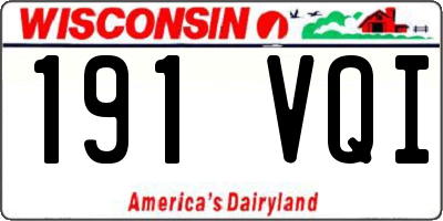 WI license plate 191VQI
