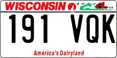 WI license plate 191VQK