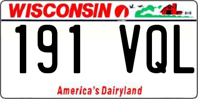 WI license plate 191VQL