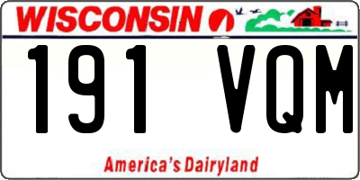 WI license plate 191VQM