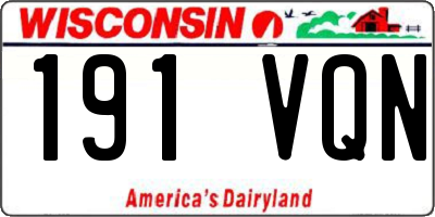WI license plate 191VQN