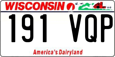 WI license plate 191VQP