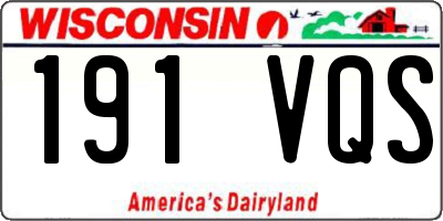 WI license plate 191VQS