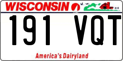 WI license plate 191VQT
