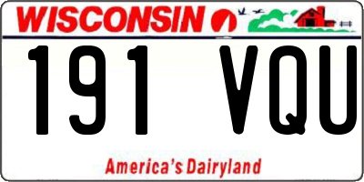 WI license plate 191VQU