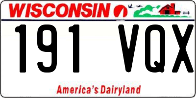 WI license plate 191VQX