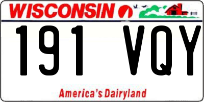 WI license plate 191VQY