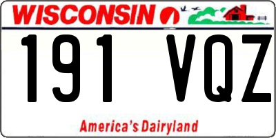 WI license plate 191VQZ