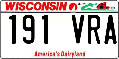 WI license plate 191VRA
