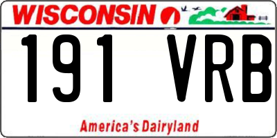 WI license plate 191VRB