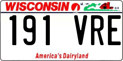 WI license plate 191VRE