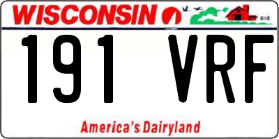 WI license plate 191VRF